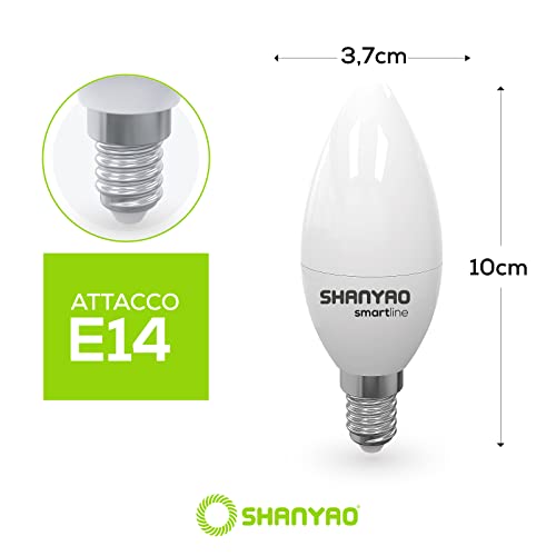 Shanyao - lampadine Candela LED 55W C37 serie