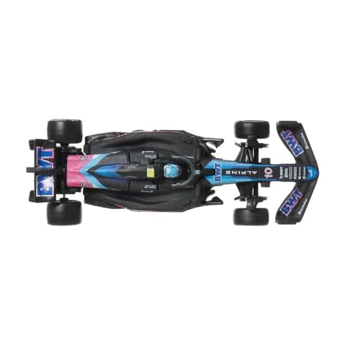 Image of Hot Wheels 1:64 Scale Premium Race Team BWT Alpine F1 Die-Cast Formula 1 Collectible Toy Race Car with Real Riders Tires & Metal /Metal Body & Chassis