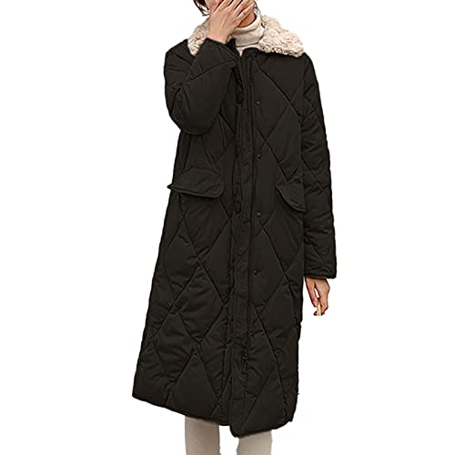 Manteau matelassé mi-long pour femmes veste de duvet aux détails de diamant