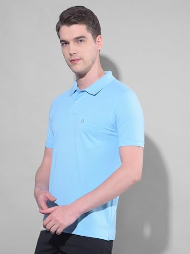 Image of Dollar Men's Pack of 1 Solid Cotton Blend Polo Neck T-Shirt