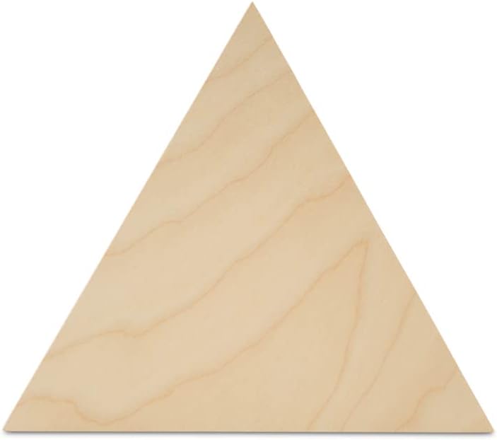 Wooden Triangle Cutouts 12 x 10-3/8-inch, Pack of 10 Blank Tessellating Geometric Wall Shapes, Wood Crafts to Paint, by Woodpeckers