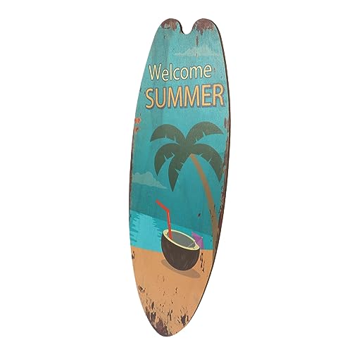 Plaque murale bois thème surf de qualité pour décoration de caractère rétro