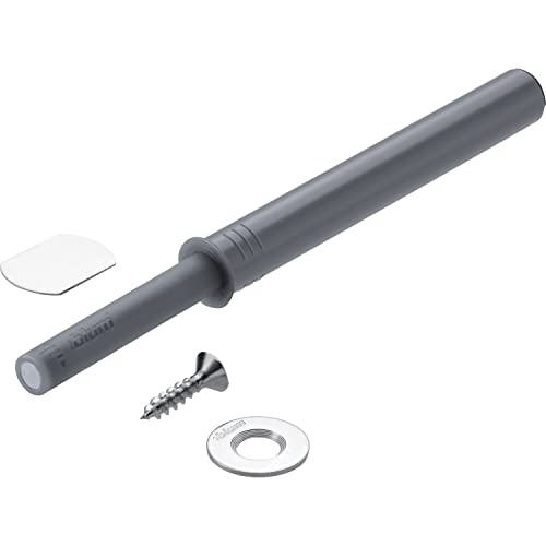 Blum 6484096 Tip On Fitting Long for Drilling Doors with Magnet Plastic Platinum Grey, Gray, Langversion