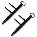 Kaiyuan Dynasty Self Defense Keychain Weapons Black Tactiacl Tool Aluminum Anti-Wolf Safe Chain with Detachable Holder 2PC
