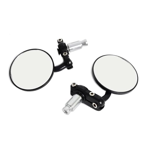 Espejos retrovisores universales para motocicleta de 22 mm en extremo de manillar juego de 2 piezas