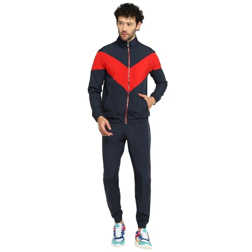 Image of YUUKI MEN MENS NSP CHEV TS 1 Track Suit, GREY /RED, XL