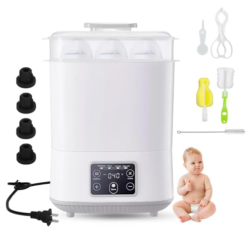 Esterilizador de Biberones, BOKOPTYR 350W Esterilizador de Botella 3 en 1 Esterilizador y Secador de Biberones, 99.9%...