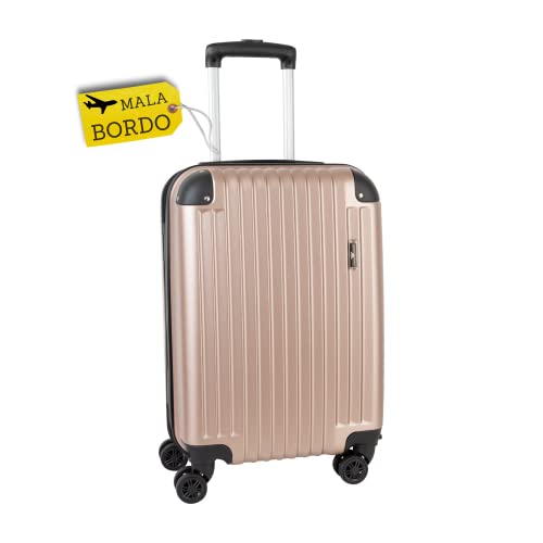 Mala De Bordo C/Rodinhas - ANAC 10kg Fibra Rígida - 1un - P Cor:Dourado 8113