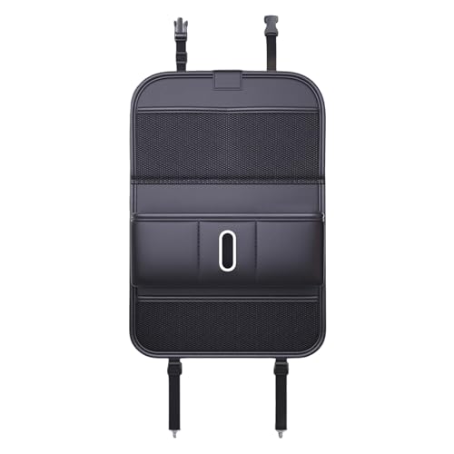 Organisateur de siège d'auto - Protecteur de siège arrière | Couvercle arrière à l'épreuve de l'eau avec 8 poches | Accessoires de voyage en voiture avec support de tablette à tampon | Support de