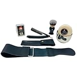 G.B.S Shaving Straight Razor Kit - Shave-Ready Steel Blade, Honing Strop,Complete Straight Razor Shaving Set for Men, Straight Razor Beginner Kit, Straight Edge Razor Kit, Mens Shaving Kit Gift Set