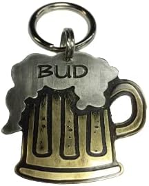 Beer Mug Stein Dog Pet Id Tag-Custom 2 Layer Dog Collar Name Tag-Personalized Dog Id Pet Tag-Brass Ale (1 1/4")