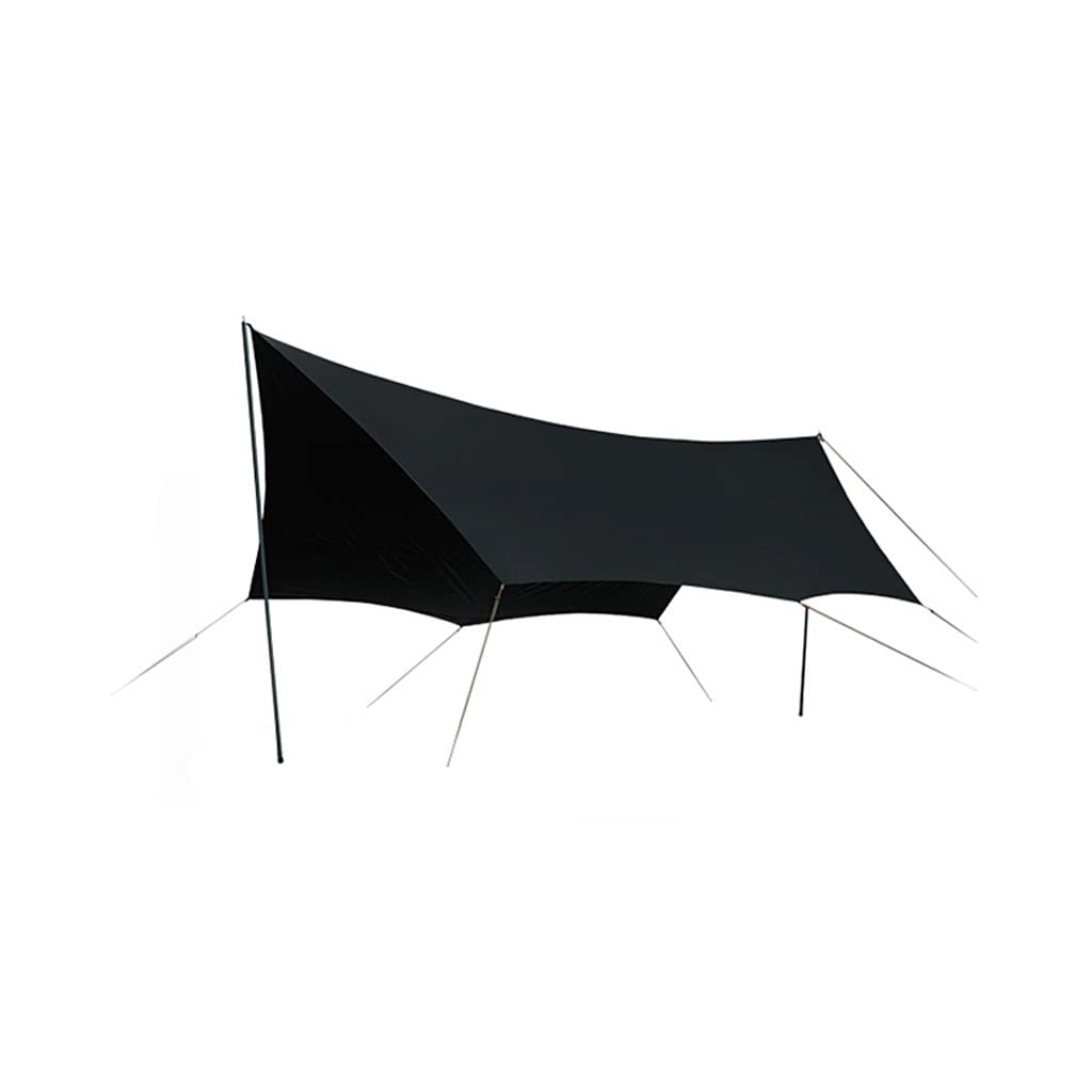 Camping tente extérieure RJJ auvent portable noir pique-nique soleil bâche vinyle