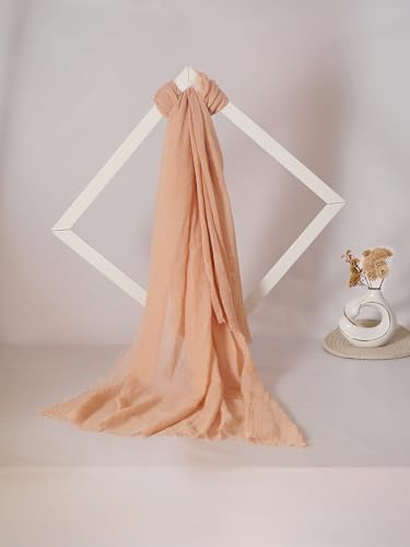 Image of Crinkled PolyCotton Scarf for Women - 180 x 90 cm Stole for Women | PolyCotton Scarf for Summers, Head Cover for Women | Lightweight Scarf for Women | Women Accessory