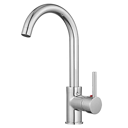 Heable Spültischarmatur Messing Monobloc 360° Schwenkbarer Auslauf Einhebelmischer Küchenarmatur Chrom Cover