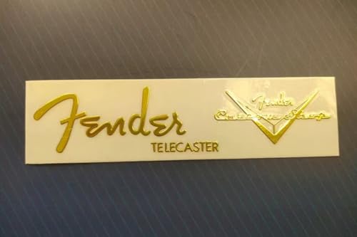 Suitable for Fender Guitar Head Logo - Metal Tags, DIY Electric Guitar Logo Stickers, UV Stickers, Tear Off Film (ST Gold 2)