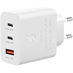 Cargador Carga Rapida Bq Caricatore USB multiplo carica battecargador USB Cargador Carga rapida Cargador movil Cargador USB Multiple Enchufe USB,QC3.0 3 Puertos per Samsung iPhoneiPad Huawei Google etc… (QC+PD)