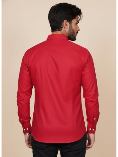 Image of Full Sleeve Black Formal Shirt for Men Cotton Regular Fit Casual - Pure Premium Branded Shirts for Men Formal Stylish Slim Plain Solid Man Wear as Office and Party