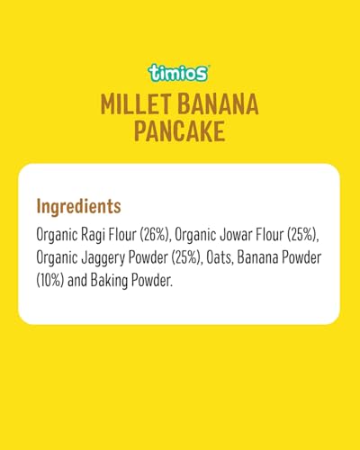 Image of Timios Healthy No Maida Multigrain Pancake Mix|Made with Ragi,Millets,Jowar & Jaggery Powder|Millet Banana| Instant and HealthyBreakfast | Pack of 2 | 300g