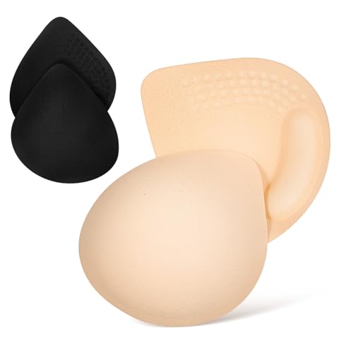 Garneck 2 pares Almohadillas de Sujetador de Removibles Inserciones para Mujer Relleno Lavable para Brasier Deportivo y Trajes de Baño de Color y Negro Comodidad y Soporte Diario