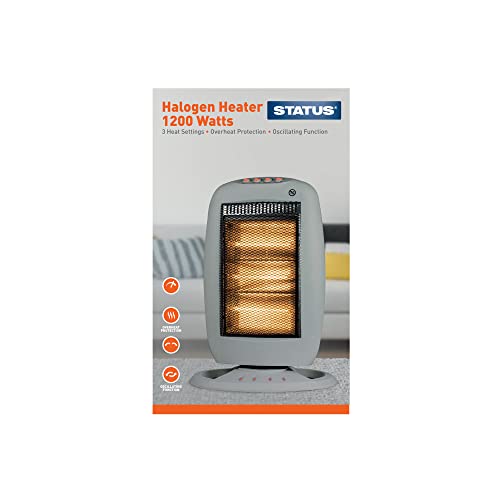 STATUS Halogen Heater | Indoor Electric Heater | 1200W Infrared Heater |  HH-1200W1PKB : Amazon.co.uk: Home u0026 Kitchen