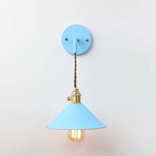 Lanterne murale design nordique pur en fer forgé bleu pour salon chic