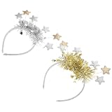 DEARMAMY 2 Pezzi Cerchietto Stella Dorata Festivo in Plastica