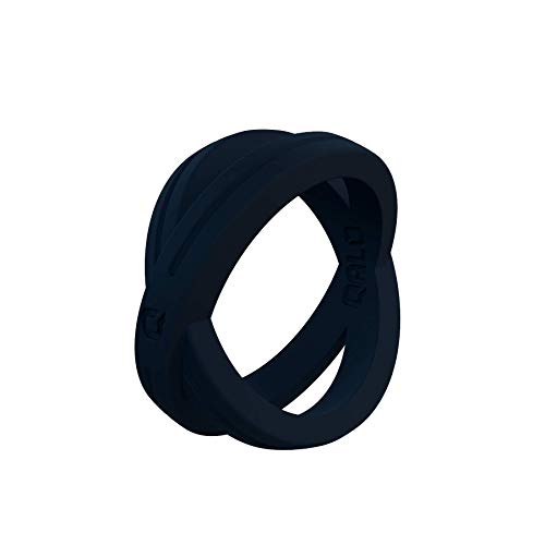 Women's Navy Blue Crossover Silicone Ring Size 04
