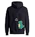Cute Dinosaur Couple Hoodie Funny Matching Couple Sweatshirt Valentine's Day Outfit for Him Her King Queen Pullover 1 Piece(Black-Men,XL)