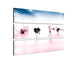 Im Bann der Zeit - rosa weiß hellblau 140x100 cm - 3 TEILIGES WANDBILD topaktuelles Design topaktuell Leinwand auf Keilrahmen Kunstdruck XXL in brillanter Farbqualität moderne Bilder Dekobilder Wanddekoration schöner wohnen