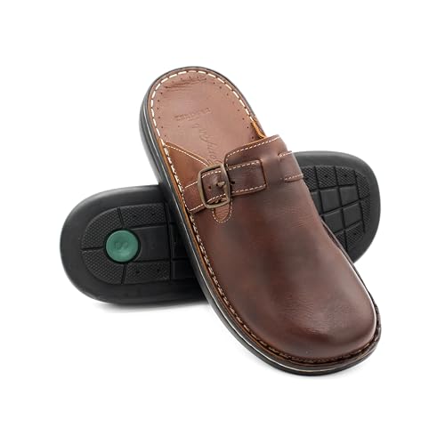 Sandalias Hombre Piel Tipo Zuecos Zerimar: Calzado Cómodo y Ligero de Verano