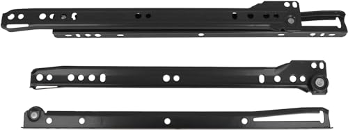 Amig - Set di 2 guide scorrevoli metalliche con ruote | binari per cassetti di mobili, cassettiere o armadietti | acciaio | colore nero | resistenza di carico: 18 kg/coppia, dimensioni: 250 mm