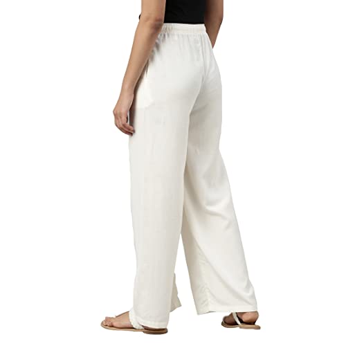 Image of GO COLORS Soft Viscose & Linen Blend Linen Palazzo Full Length for Women| Breathable, Mid Rise