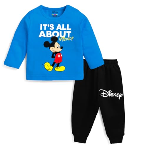 Image of Kuchipoo Disney Boys Regular Fit Cotton T-Shirts and Pyjamas Set