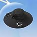 KiBcsLic Bucket Cap with Cooling Feature and Solar Fan for Fishing, Black