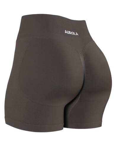 Image of AUROLA Influence Workout Shorts for Women,2.5 3.5 4.5 5.5 6.5 No Roll Up Squat Proof Scrunch Seamless Compression Gym Short