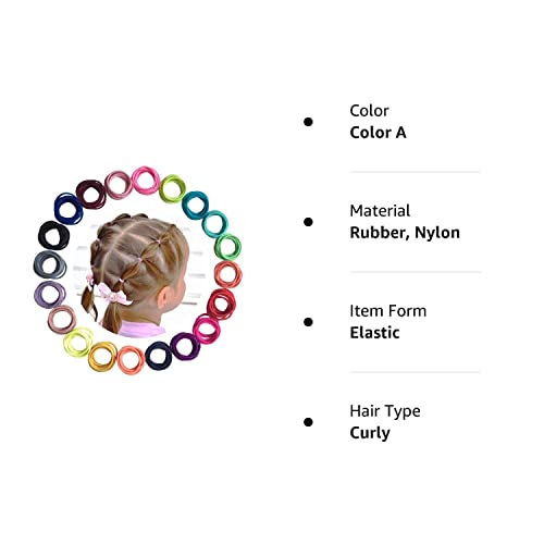 Baby Hair Ties For Girls - 200Pcs Small 1" Elastic Toddler Hair Ties Ponytail Holders Hair Ties For Baby Girls Infants Kids Hair Accessories (Color A) #TOP4