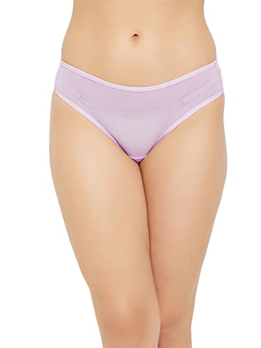 Image of Clovia Women's Lace Low Waist Semi-Sheer Bikini Panty in Purple