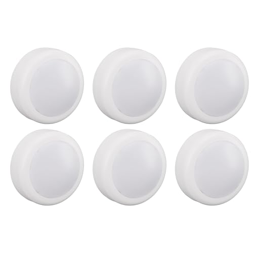 BAOFUYA Battery Operated Puck Lights with Remote Control, Tap Push Lights, 13 Colors Puck Lights, Versatile Lighting Solution for Kitchen Closet, Pack of 6 Lights