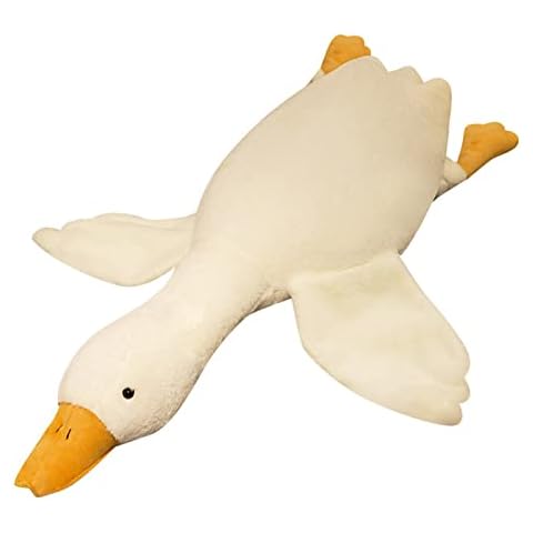 Qtinghua Oversized Weighted White Goose Plush Toy Cute Duck Stuffed Animal Throw Plushie Doll Birthday Gift (White , 1.3m/4.26ft) Cover