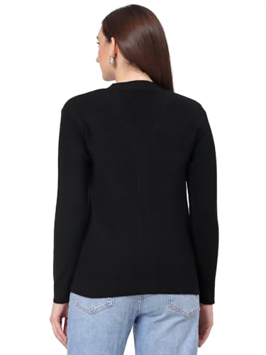 Image of Kalt Women Full Sleeves V-Neck Design Acrylic Cardigan Sweater