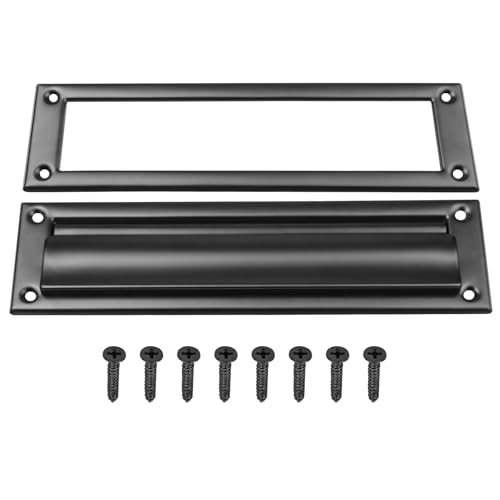 1 Pack Mail Slot, 13 inch, Upgrade Well Made Stainless Steel Door Mail Slots for Front Door, Matte Black
