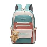 Mochila Escolar Grande Unissex Coreana/Japonesa Bolso Secreto Impermeável Mochila Feminina Grande (Turquesa)