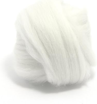 100g Dyed Merino Wool Top Roving Lightning White Dreads 64's for Felting Spinning