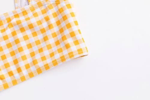 Image of LIZENS Girls Plaid Swimwear Two Piece Trim Swimsuit 2-12 Toddler Beach Bathing Suit for Kids