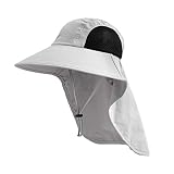 Womens Mens Sun Hat with Neck Flap,UPF 50+ UV Protective Hiking Fishing Hats,Wide Brim Sun Hat for W