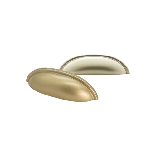 Kit 11 Puxadores Para Gaveta Móveis Armário Concha Meia Lua 64mm (Dourado Fosco)