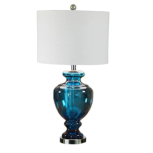 Lampe de bureau en verre bleu : un luminaire de table moderne et chic