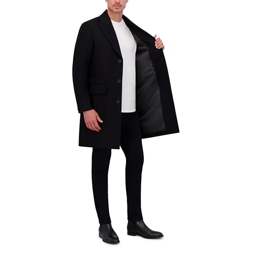 Kenneth Cole Men's Peak Lapel Wool Topcoat2