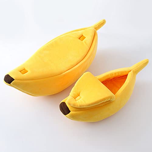 Haustierzelt, weiches, warmes Bett für kleine Hunde und Katzen, selbstwärmendes Eigentumswohnung, niedliche Höhle in Bananenform, Hundehütte für Kaninchen, selbstwärmende Katzenbetten, Höhle-3