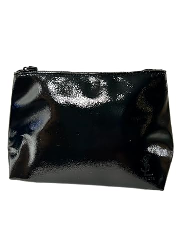Yves Saint Laurent YSL Cosmetic BLACK PATENT Pouch Makeup Bag YSL Fragrance Bag (8L X 5H X 3W) - 6900/3300
